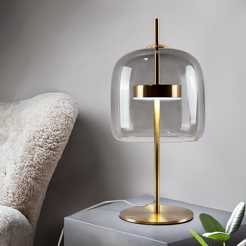 北欧简约创意玻璃台灯 卧室床头客厅设计师现代主卧样板房灯具